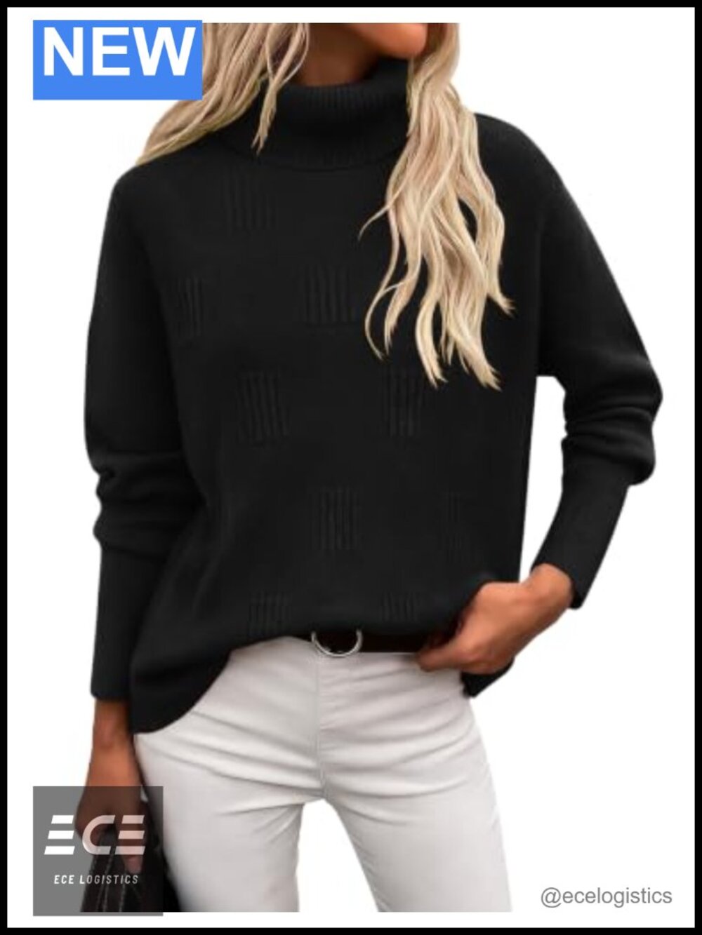 Women's Long Sleeve Turtleneck Knitted Sweater Pullover Fall Winter Top